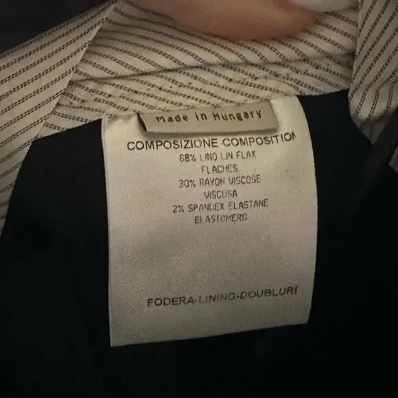 Stella McCartney Black Linen Straight Leg Trousers Size 36 - Picture 2 of 9